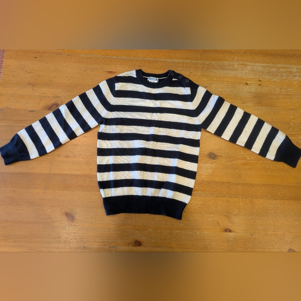 Jacadi Navy and White Striped Sweater